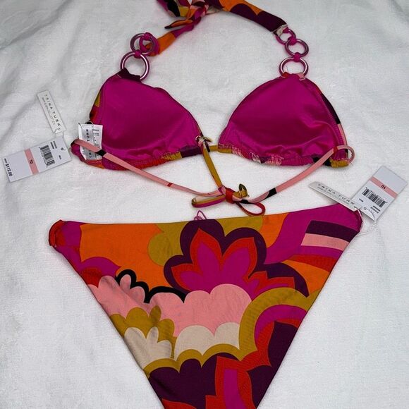 Trina Turk Fan Fair Triangle Top & Fan Faire Ring Hipster Bottom Size 10 - Picture 11 of 11